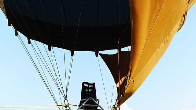 Hot Air Balloon Burner in Action with Bright Orange Flame