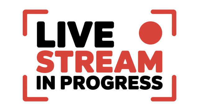 Modern live stream in progress graphic design with transparent background