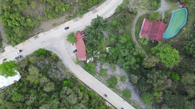 Semuc Champey, Guatemala. Vista aerea de pueblo en Guatemala.