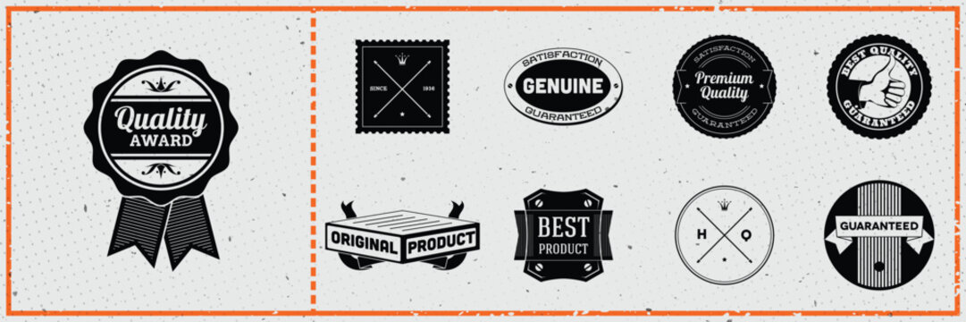 Set of retro hipster labels