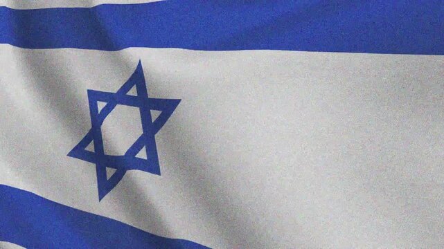 4 K UHD ISRAEL FLAG WAWE WHITE AND RIGHTLEFT NOISE
