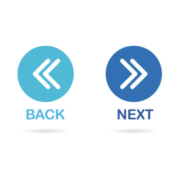 Back and next arrow icons set.  web buttons.