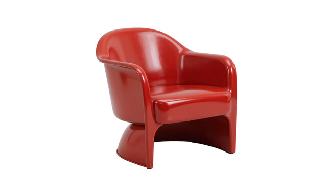 Retro Red Chair in Clean Studio Setting for Product Photography