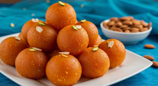 bright orange ladoo