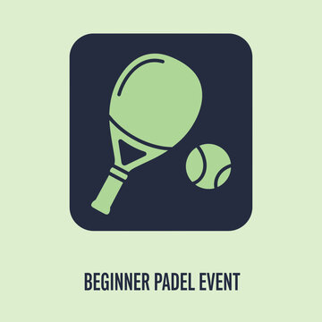 Stylish Icon Depicting a Padle Racket and Ball, Perfect for Sport Event Promotion