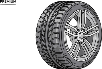 Fototapeta premium car wheels icon. Element of car repair for mobile concept and web apps. Detailed icon can be used for web and mobile. Premium icon 