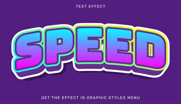 A vibrant graphic design featuring the word SPEED in a colorful, stylized font on a purple background.