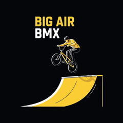 Naklejka premium Thrilling BMX Action: Capturing A Dynamic Moment of Skill and High-Flying Stunts