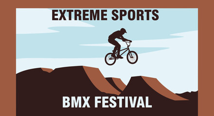 Fototapeta premium Thrilling BMX Festival Showcasing Amazing Extreme Sports Performances, Skill, and Action
