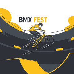 Fototapeta premium Thrilling BMX Festival Showcasing Dynamic Stunts and Energetic Cycling Competitions
