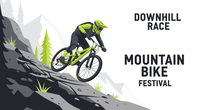 Thrilling Downhill Mountain Bike Race Festival Adventure