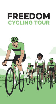 Thrilling Freedom Cycling Tour: Active Group of Cyclists Enjoying a Refreshing Outdoor Experience