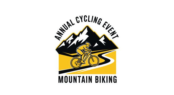 Thrilling Mountain Biking Adventure Annual Cycling Event Logo Design