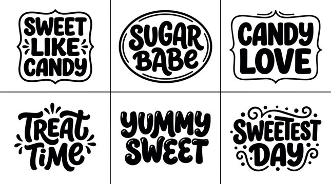 Black and white sweet like candy sugar babe candy love text vector art
