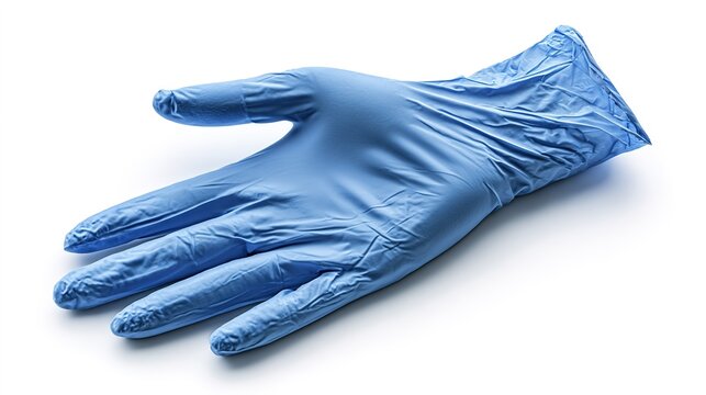 Blue Nitrile Gloves in Use, Clean and Sterile