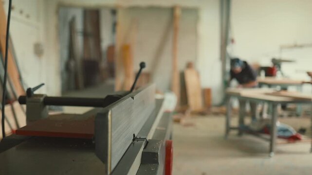 Woodworking shop with jointer planer and carpenter