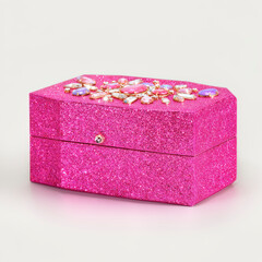 Obraz premium caja rosa, diamantes, quinceañera, decoraciones, marco, antigüedad, viejo, navida, antique, designio, escudo, box, regalo, adorno, ilustración, corona, símbolo, metal, arte, vector, actualidad, heráld