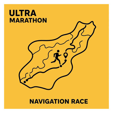 Ultra Marathon Navigation Race Icon Design Running Map Challenge