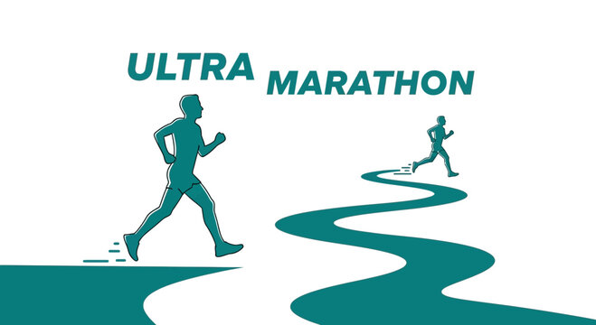 Ultra Marathon: Running Towards Triumph Depicting Endurance And Athleticism In Minimalist Design