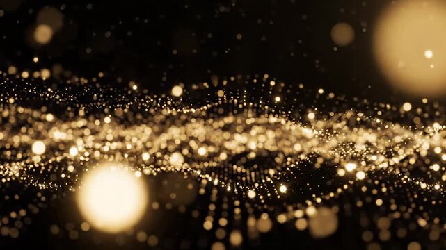 Abstract Floating Particles in Slow Motion, Soft Glow, Dark Background, Seamless Loop