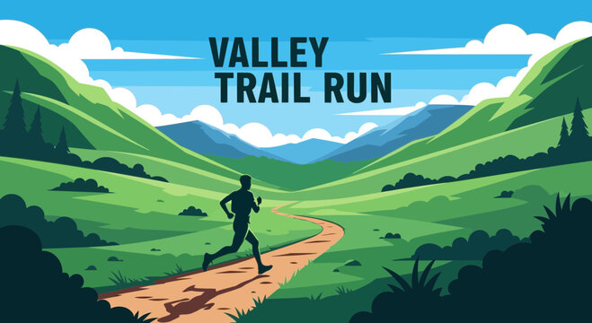 Valley Trail Run: A Dynamic Illustration Of Fitness, Nature, And Endurance Pursuit