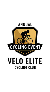 Velo Elite Cycling Club Annual Event Emblem Silhouette Rider
