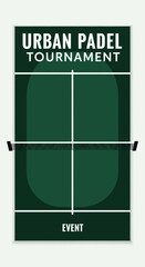 Obraz premium Urban Padel Tournament Event Green Court Graphic Design Poster
