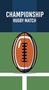 Vibrant Championship Rugby Match Illustration Depicting Intense Competition and Excitement