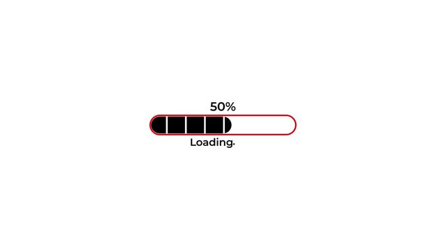 Loading bar round and percentage Futuristic progress loading bar 0-100 percent.4k video