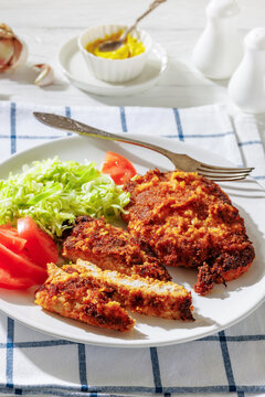 Traditional Polish gluten free pork kotlet schabowy