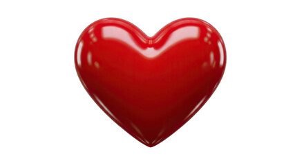 Obraz premium Shiny red heart symbol isolated on transparent background for love