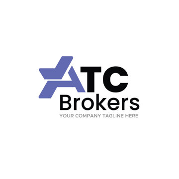 A letter logo, atc brokers logo template
