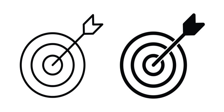 Darts icon symbol collection, Stroke and flat icons