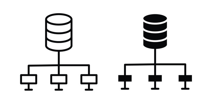 Data mining icon symbol collection, Stroke and flat icons