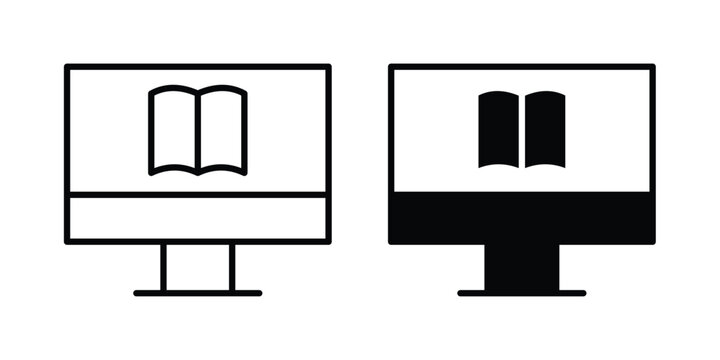 Ebook icon symbol collection, Stroke and flat icons
