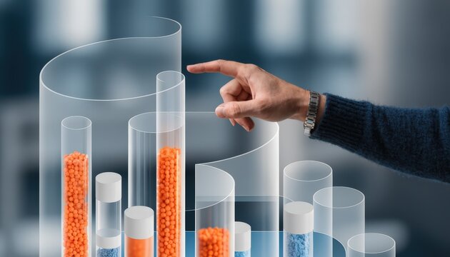 Medium shot of a hand pointing to a blurred schematic illustrating fixed income asset buckets underpinning longterm insurance obligations