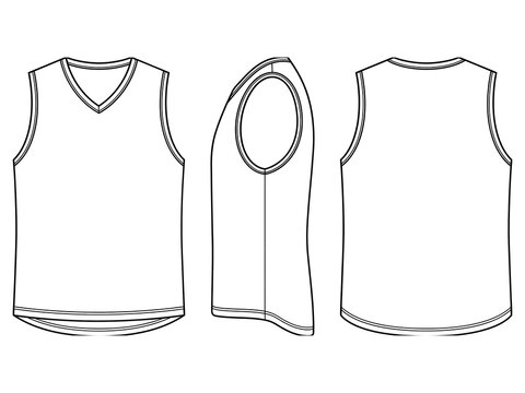 Basketball jersey template line vector