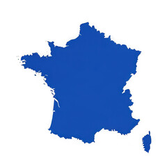 Fototapeta premium Blue silhouette map of france with corsica isolated on black background france map geographic outline