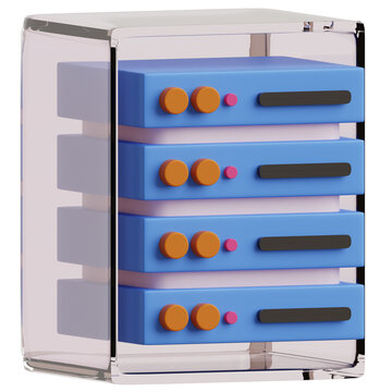 Server 3D Icon Illustration for your website, user interface, and presentation. Server 3D render Illustration.