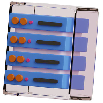Server 3D Icon Illustration for your website, user interface, and presentation. Server 3D render Illustration.