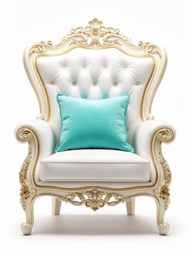 silla, sillon blanco, verde aqua, rey,  reyna, oro, cojin,  alas, fantasia, dorado, butaca, mobiliario, sofas, asiento, de lujo, interiors, antique, antig&uuml;edad, designio, real, viejo, clasicos, confor