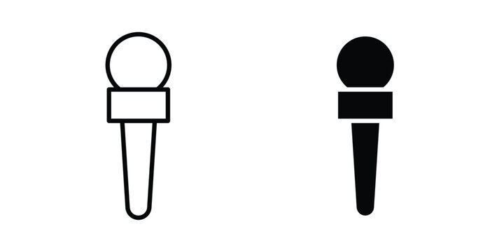 Press Microphone icon symbol collection, Stroke and flat icons