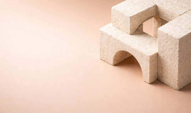 Minimalist Stone Arch Blocks for Architecture and Foundation Concept