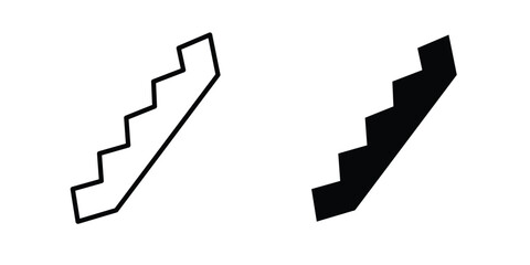 Fototapeta premium Stairs icon symbol collection, Stroke and flat icons