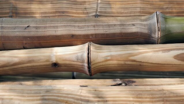 A Detailed and High Definition Photographic Capture of a Natural Wood Surface Featuring the Intricate Pattern of Bamboo