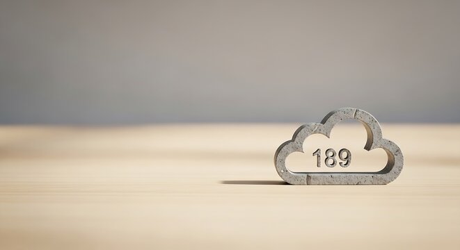 Metal cloud shape with number 189.