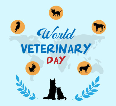World Veterinary Day Celebration. illustration banner design.