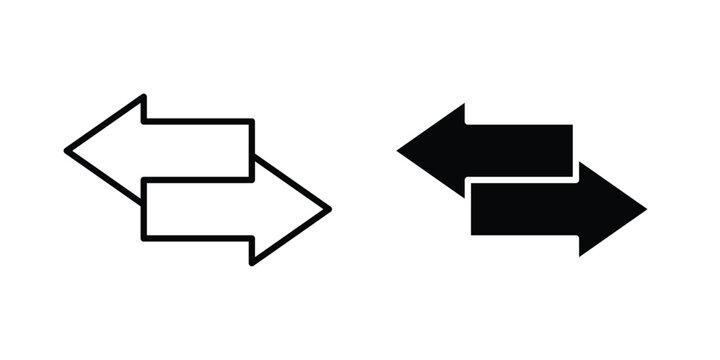 Transfer arrows icon symbol collection, Stroke and flat icons