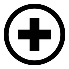 Obraz premium Plus icon in circle isolated on Transparent background