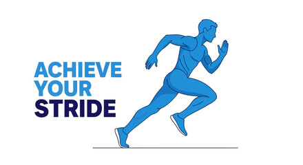 Fototapeta premium Achieving Your Stride: Motivational Vector Illustration Of A Runner In Action